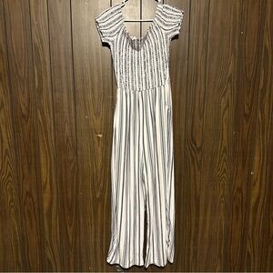 J for Justify Striped Jumpsuit in White and Black
